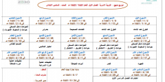 توزيع منهج التربية الأسرية الصف السادس الإبتدائي فترة أولي